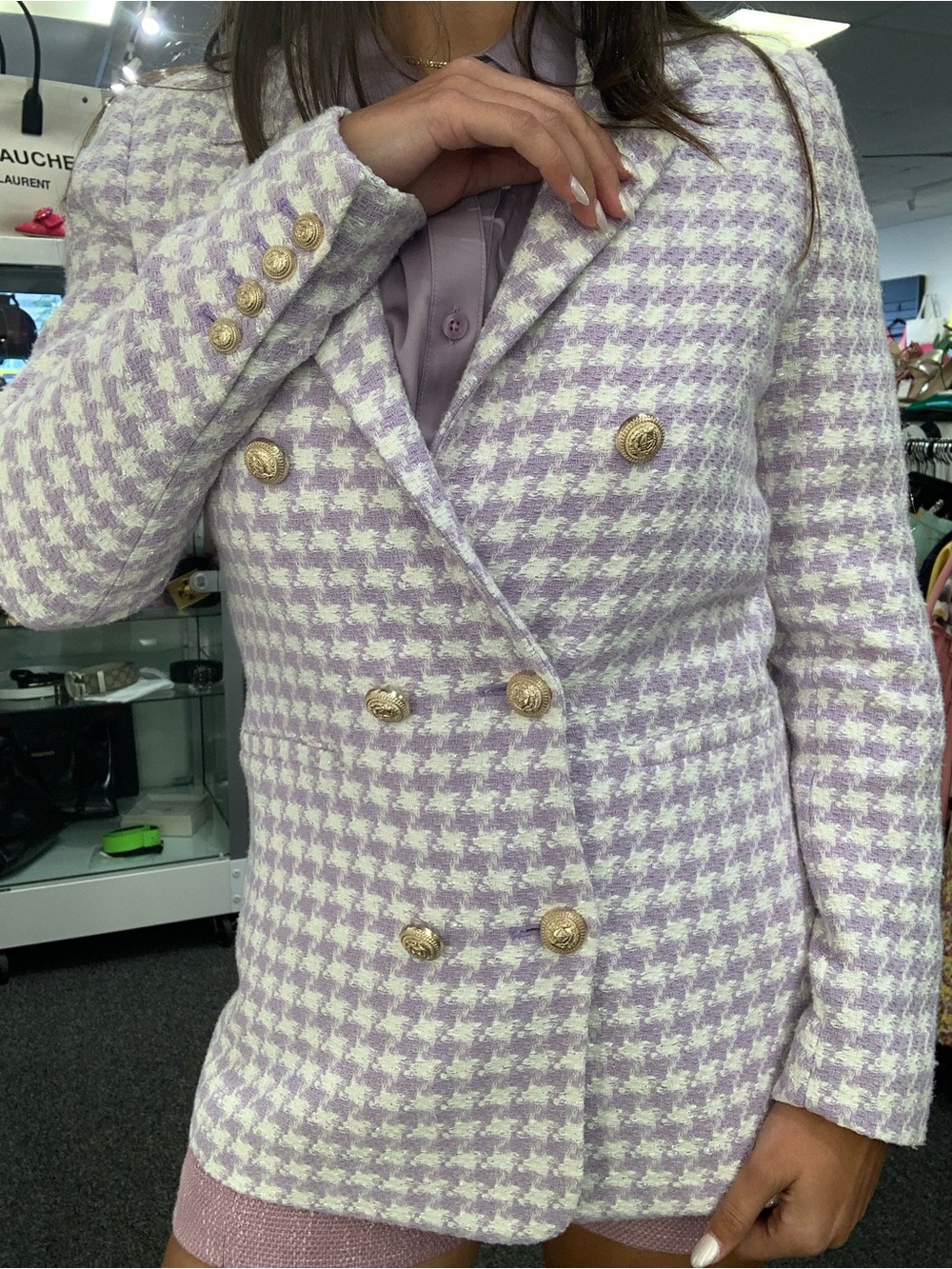 NWT Generation Love Houndstooth Blazer Sz XS - Picture 5 of 8